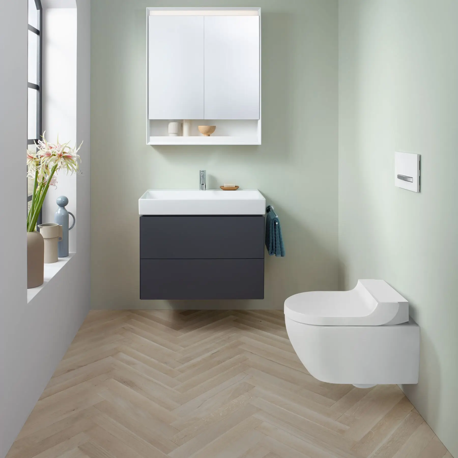 Geberit AquaClean Tuma Comfort bílá sklo bílé